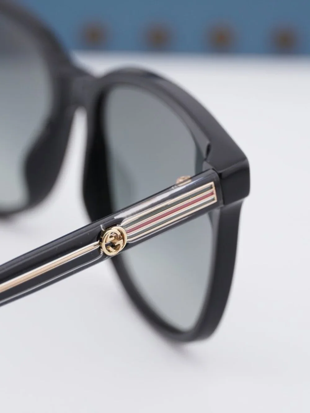 Gucci GG0376SN 001 Square Sunglasses - Black / Grey
